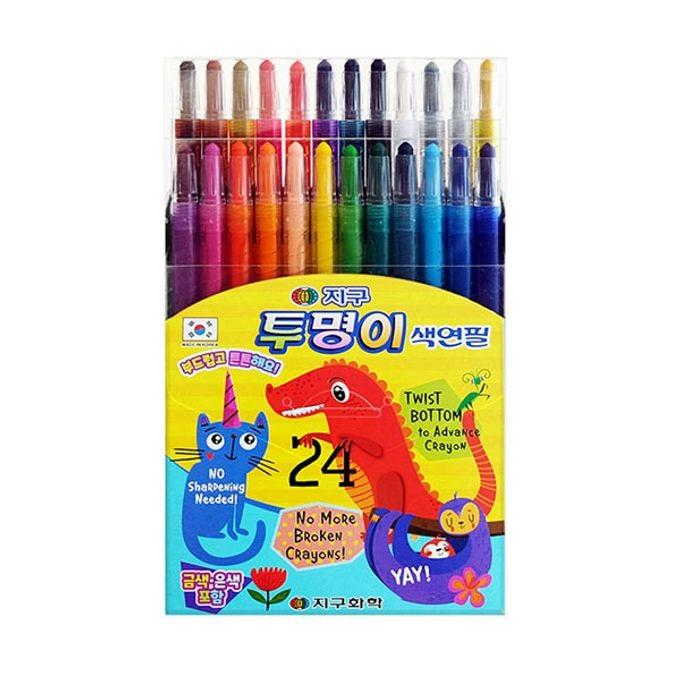 색연필 색칠 놀이 공부 어린이 미술 도구 24색