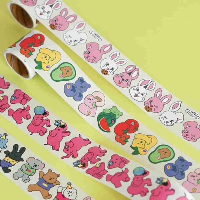 젤리베어 롤스티커 Fruit 선물포장스티커 캐릭터롤스티커 곰스티커