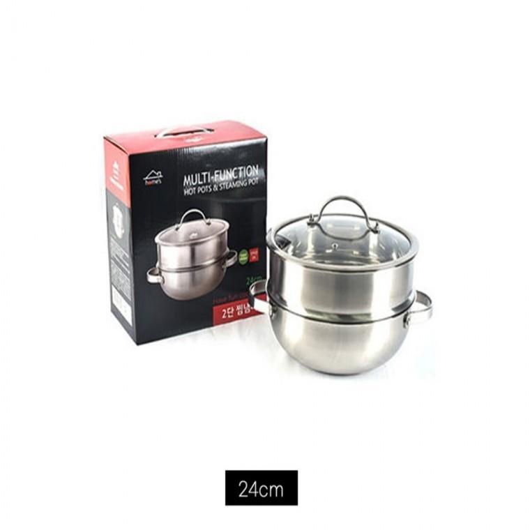 인덕션겸용 2단 스텐 찜기 24cm 양배추찜기 멀티찜기 찜냄비