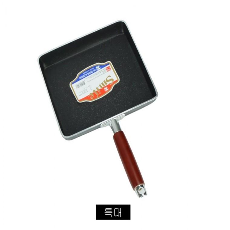 나무손잡이 사각 후라이팬 특대 볶음팬 구이팬 파스타팬