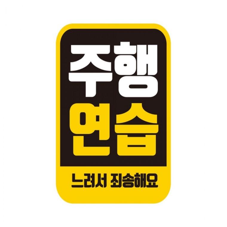 주행연습 느려서2 반사 자석 자동차스티커 11x14.5cm 임산부운전스티커 부모님운전스티커 양보운전스티커