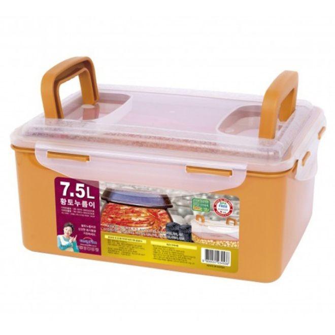 황토 밀폐용기 김치통 냉장고 정리 용기 반찬통 7.5L