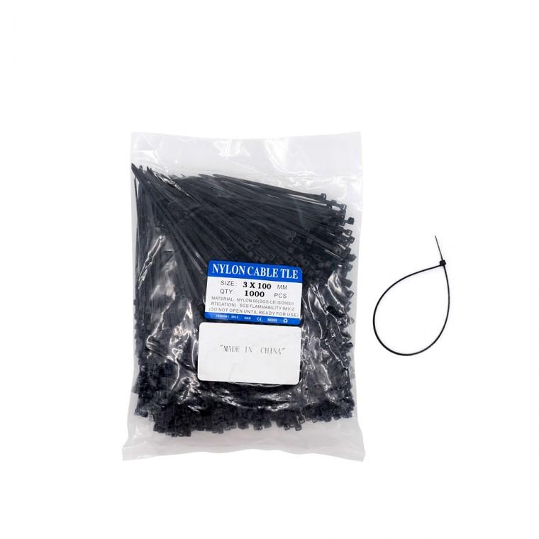 kimspp 케이블타이 블랙 3x100mm (약1000개) 케이블밴드 타이밴드 전선 배선정리