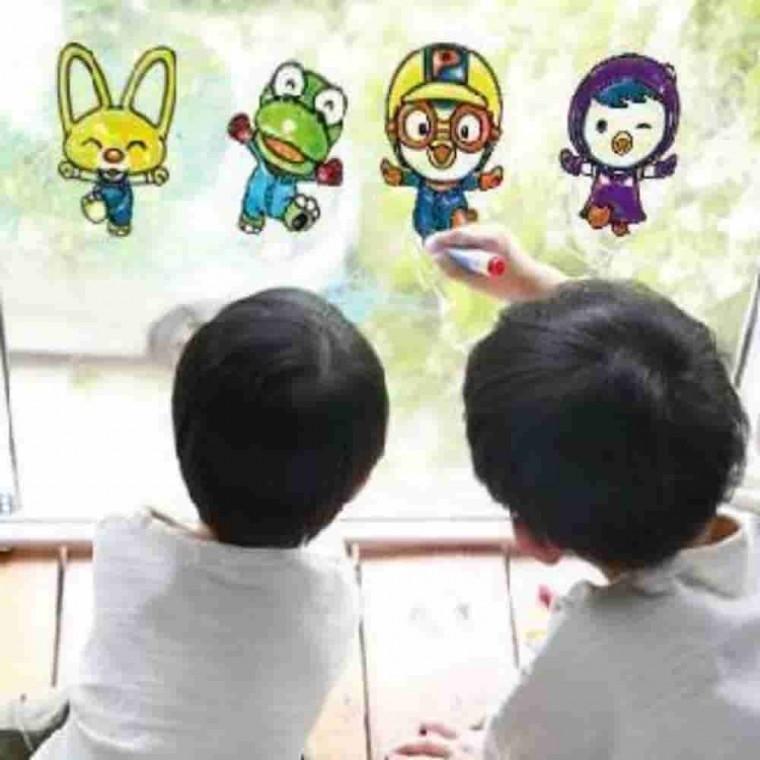 뽀로로 글라스아트 윈도우스티커 유리꾸미기 유리문스티커