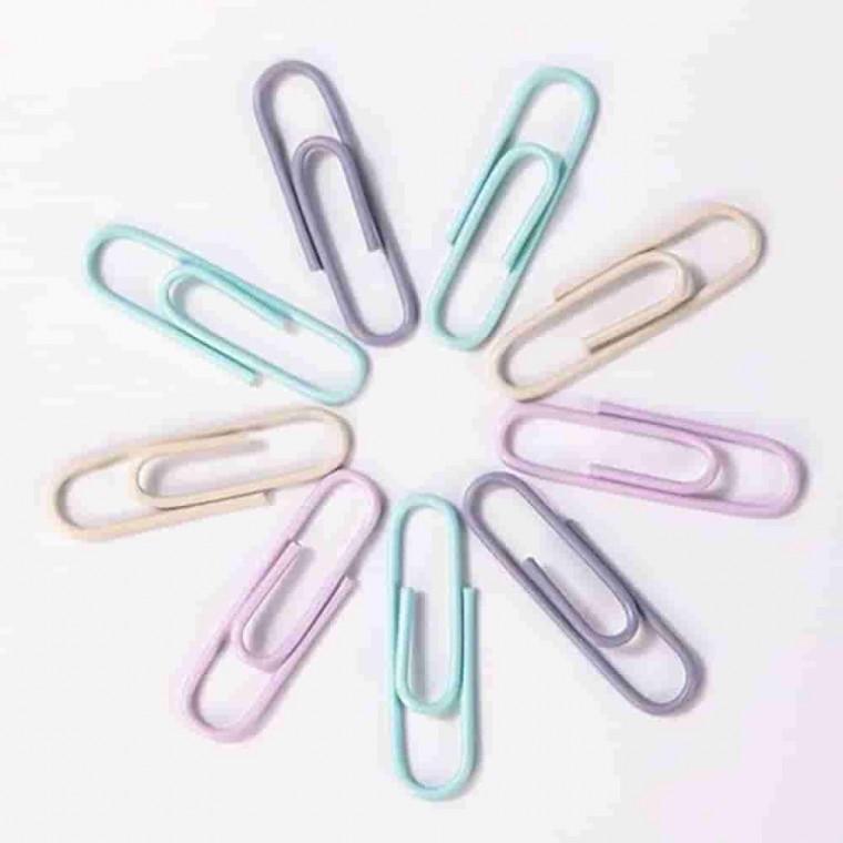 칼라 페이퍼클립 160개 더블클립 서류클립 메모클립