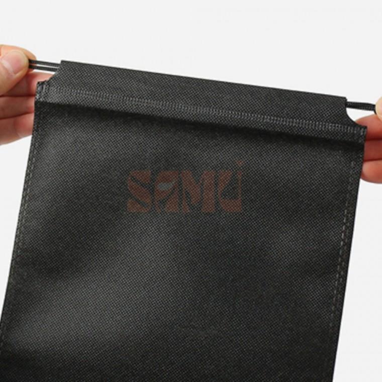 양쪽 끈 파우치 30x39 블랙 간식포장 화장품수납가방