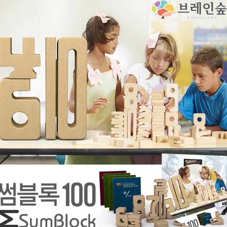 썸블록 100 블럭장난감 쌓기나무 나무블록
