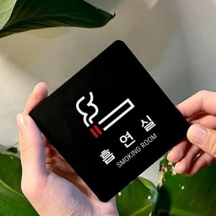흡연실 안내판 13x13cm 흡연부스 흡연구역 간이흡연부스
