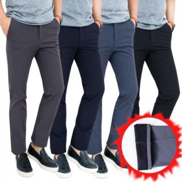 남성 나일론 따뜻한 기모슬랙스 겨울 작업복 바지 팬츠 블랙 바지 남자 정장 장장 일자 아웃도어 기모