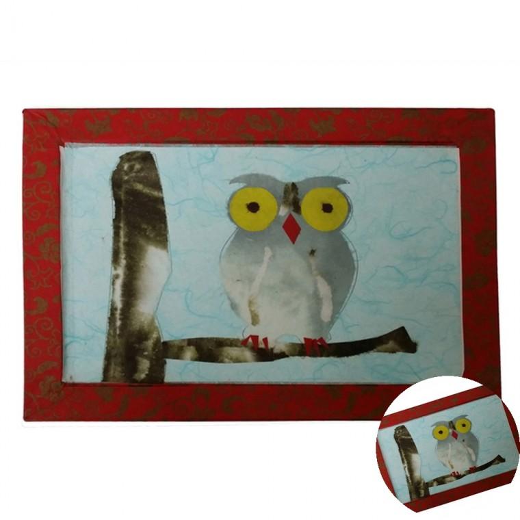 한지그림 부엉이 DIY액자만들기 꾸미기액자 미술수업교구