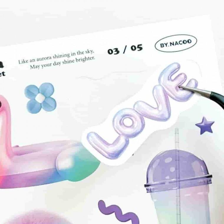 스티커 세트 오로라 감사스티커 핸드폰꾸미기 꾸미기스티커