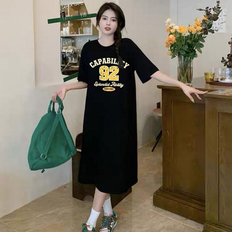 데일리 롱 원피스 여름 반팔 원피스 루즈핏 홈웨어
