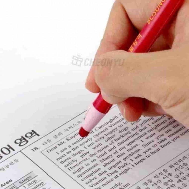 유리용 색연필 빨간색 12본입 문제집채점 유리색연필 채점펜