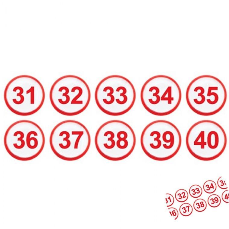 빨강 31에서40 테이블넘버 락카번호표 식당테이블번호
