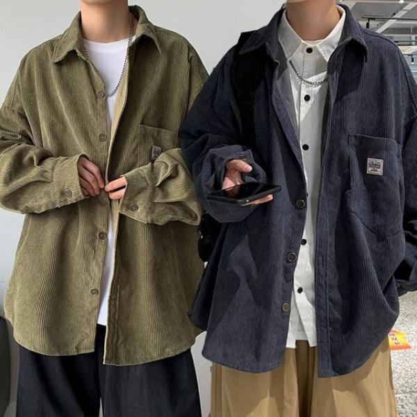 남성 루즈핏 코듀로이 남방 셔츠