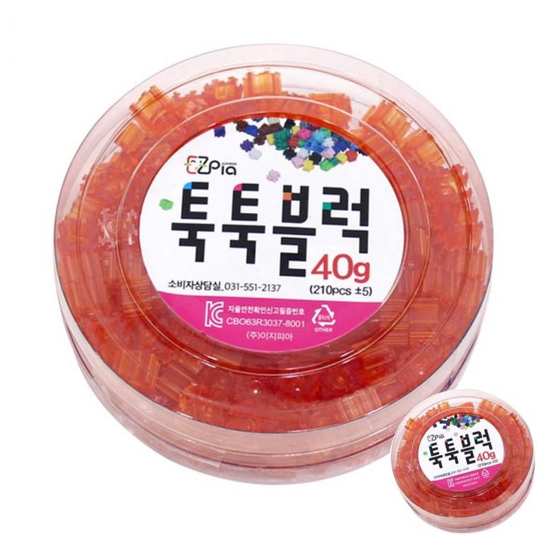 블럭 리필 40g 투명 주황 미니블럭 장난감선물 연결블럭