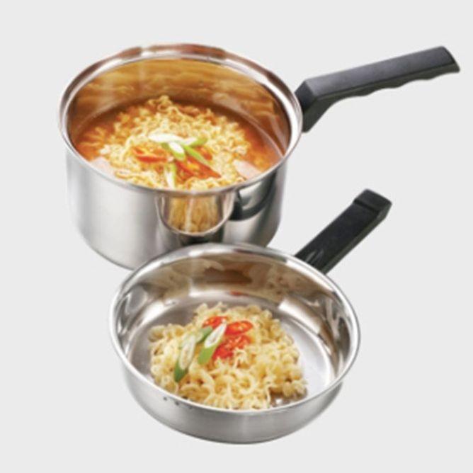 키친아트 스텐 냄비 찌개 국 라면 냄비 편수 16cm