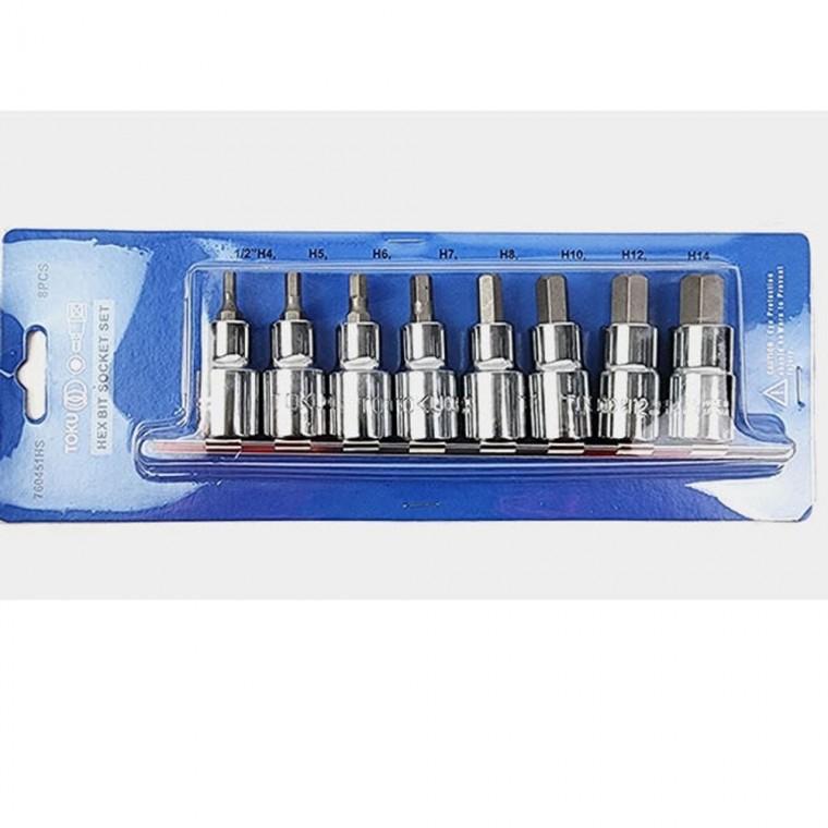 도쿠 핸드 드라이버 비트 육각 비트 세트 12.7mm 8p