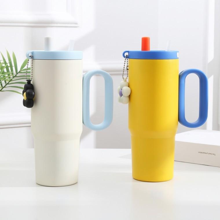 304스텐 650ml 키링 텀블러 캠핑용품 빨대포함 아웃도어 커피잔 보온병 보냉병 보온보냉병