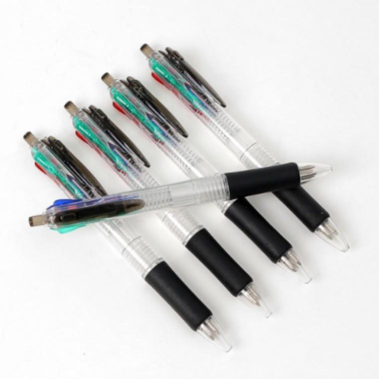 슬림투명 4색 멀티 볼펜 5p세트 0.7mm 다색펜 다이어리볼펜