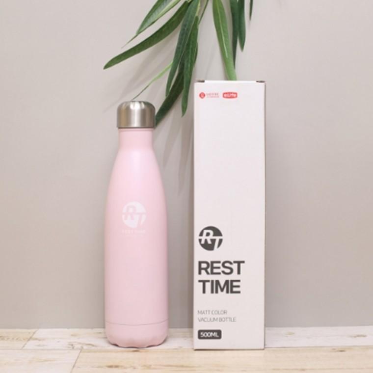 레스트 타임 슬림 보온병 500ml 핑크 휴대용텀블러 이중진공물병