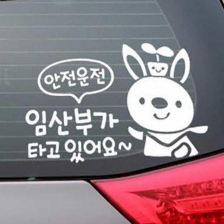임산부가타고있어요 자동차스티커 귀여운차량스티커 자동차뒷유리스티커 차량용스티커