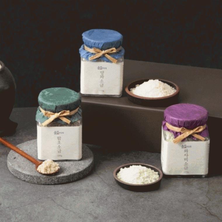 Premium 국산 신안 천사섬 천일염 3종 선물 세트 solt gift set