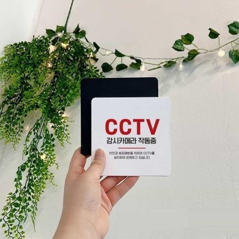 CCTV작동중 안내판 13x13cm 감시중 CCTV안내표지판 CCTV안내판
