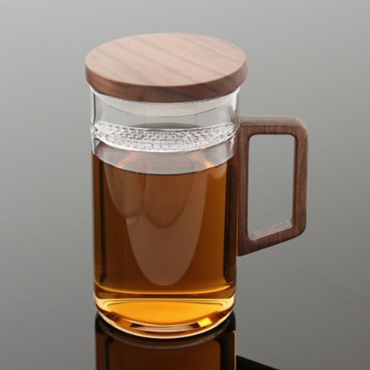 내열유리 티머그 300ml 차거름망머그 내열유리머그