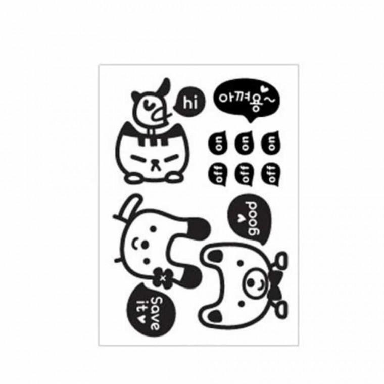 스위치 스티커 블랙 곰돌이스티커 전등스위치스티커 벽포인트스티커
