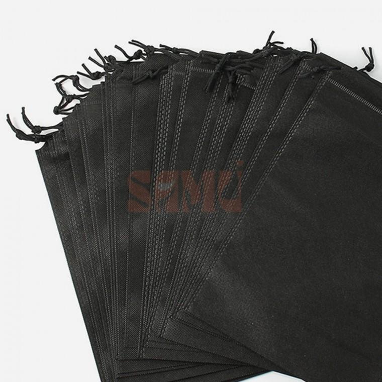양쪽 끈 파우치 22x32 블랙 부직포가방 부직포백