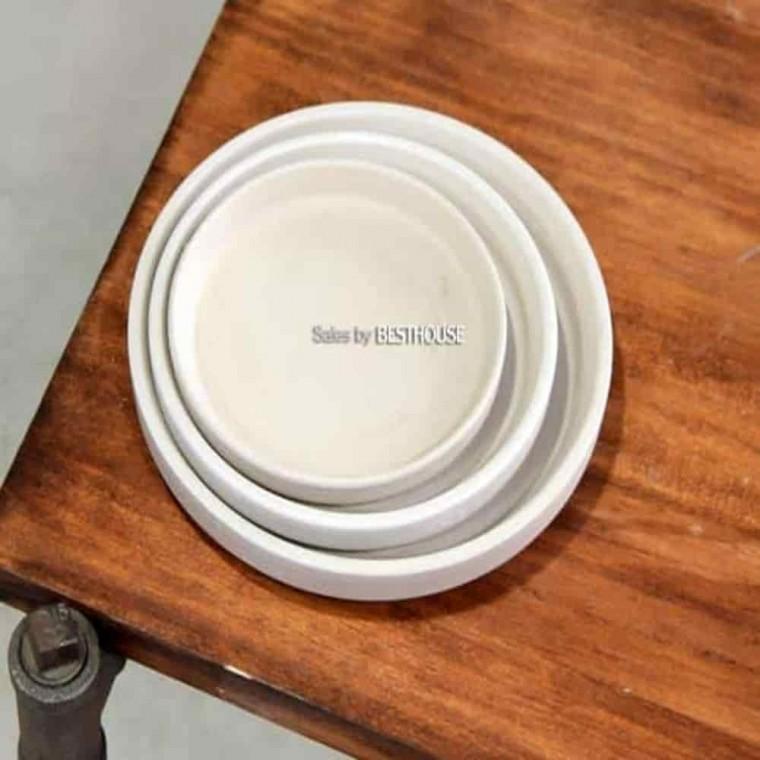 다용도받침 테라스화분받침 원형화분받침대 토분받침 크림화이트 내경75mm