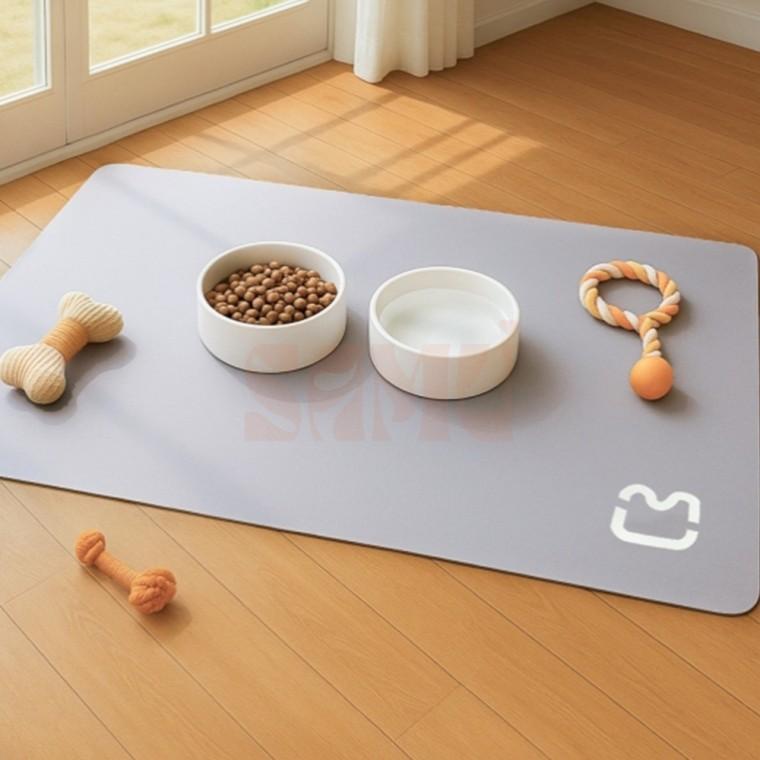 논슬립 반려동물 식기매트 80x50cm 그레이 펫식기미끄럼방지매트 고양이식사매트