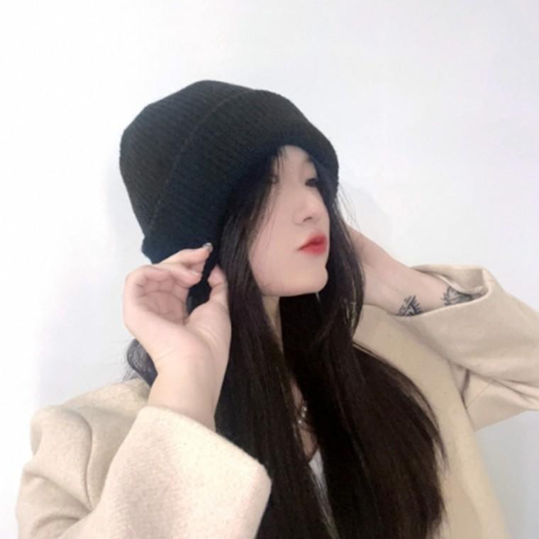 니트 비니 블랙 데일리모자 골지비니