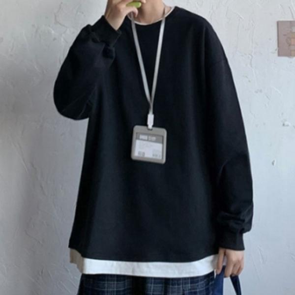 남자 무지 티셔츠 남성 긴팔티 라운드티 프리 5색