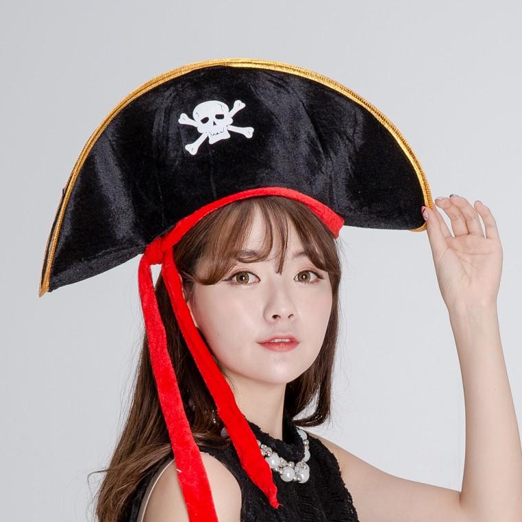 고급해적선장모자 파티모자 해적모자 할로윈 공연