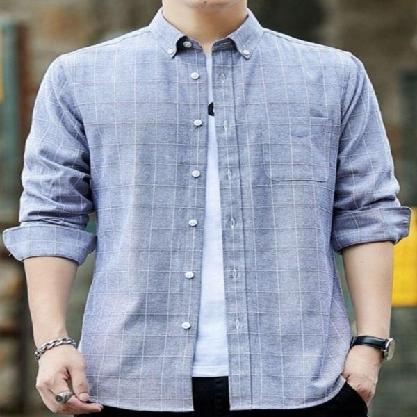 남성체크남방 체크 캐주얼 셔츠 남방 봄 가을 긴팔남방 사무실 현장근무