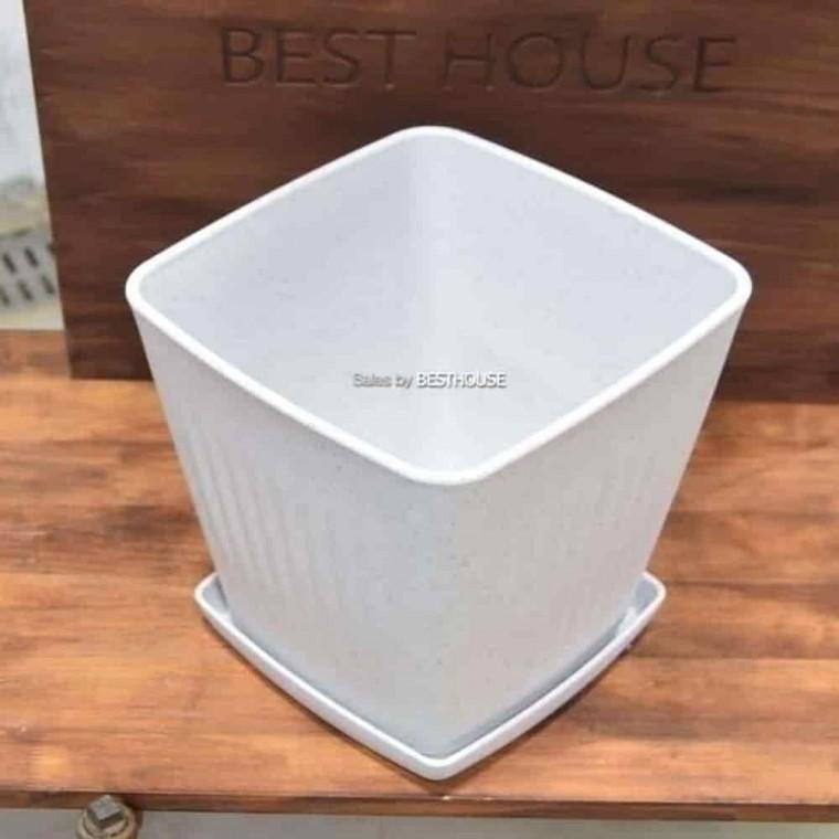 사각화분 프라스틱화분 집들이선물 플라스틱화분 가로줄 사각 23x23x25
