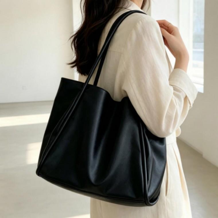 여성 빅사이즈 숄더백 데일리 쇼퍼백 PU 가죽 가방