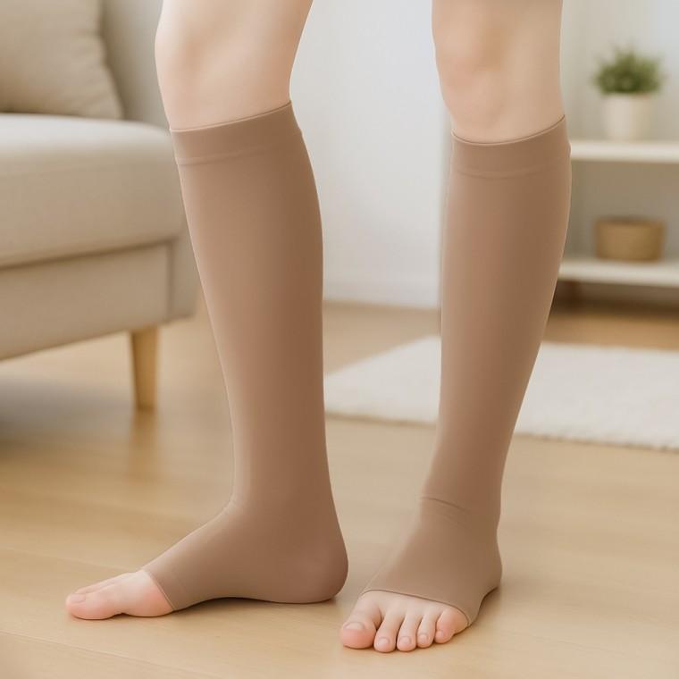 서포팅 오픈토 종아리 압박밴드(M) (베이지) 종아리슬리브 압박스타킹 다리압박스타킹 다리압박밴드