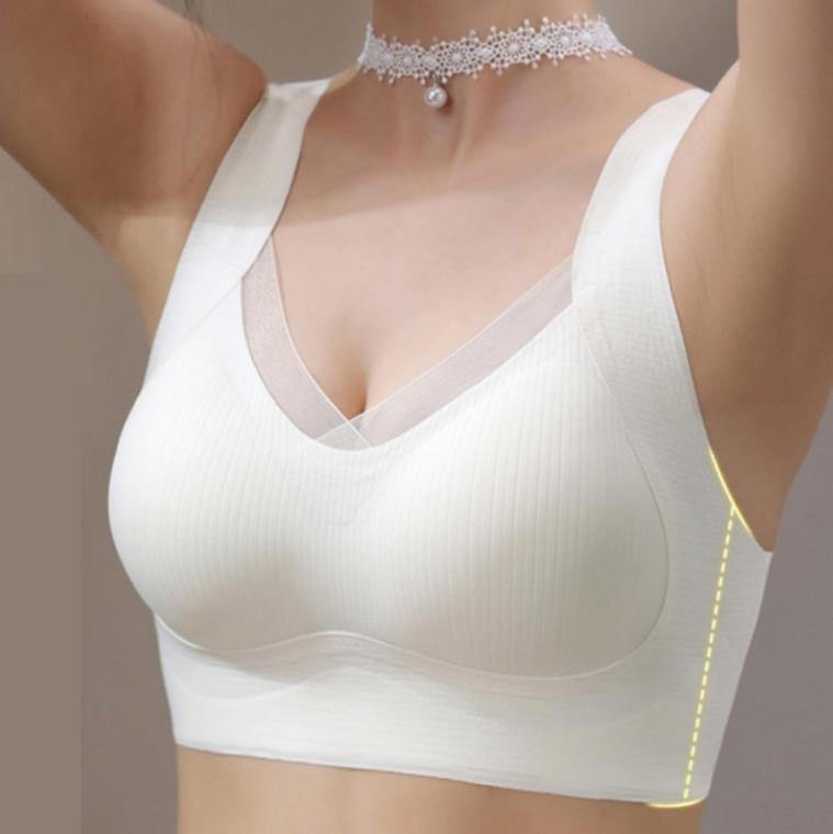 여성 스포츠 심리스 런닝 속옷 브이넥 반중력 브라