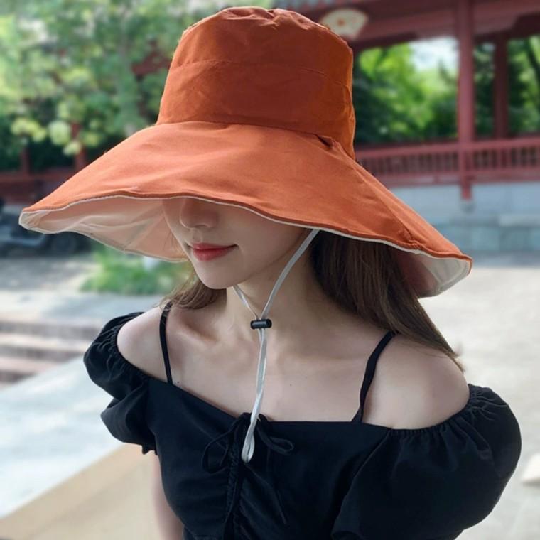 데이즈 양면 버킷햇(오렌지 베이지) 여성버킷햇 여성벙거지 여성모자 여성썬햇