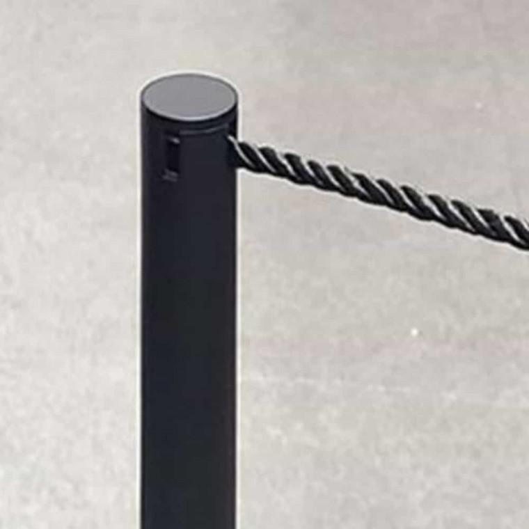 슬림차단봉 400mm 블랙 로프1.5M 박물관차단봉 안전봉 로프차단봉