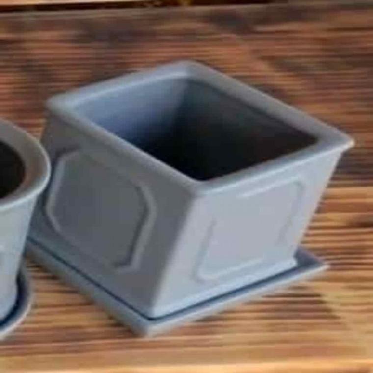 심플한화분 도기몰딩화분 도자기화분 도기화분 몰딩 사각 16x17