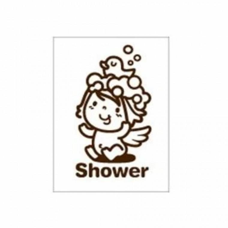 화장실스티커 다크브라운 화장실문구 TOILET 포인트스티커