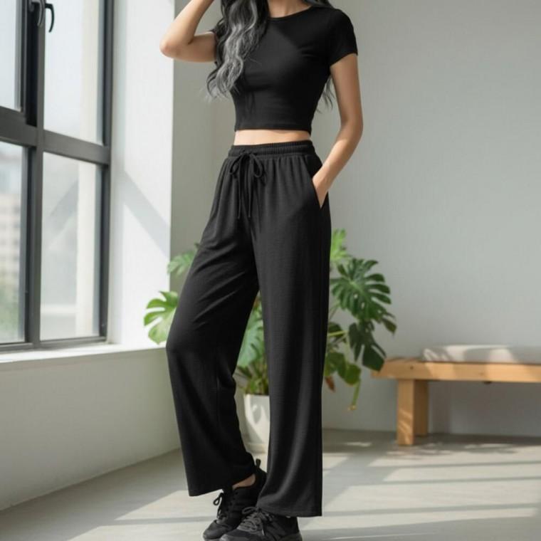 앞면 더블턱주름디테일 가볍고 통기성좋은 와이드바지