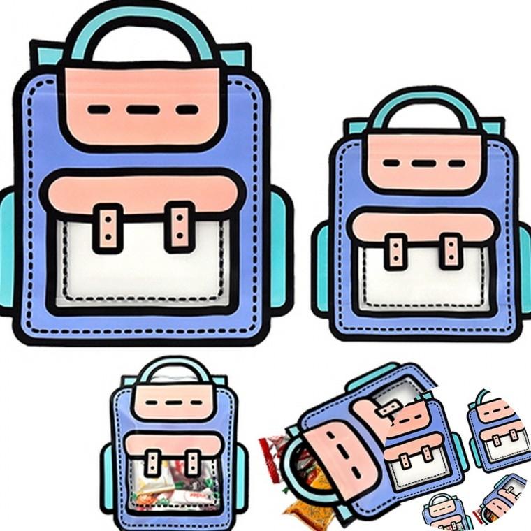 지퍼팩 보라 소 유치원선물포장 간식포장지퍼백 캐릭터지퍼팩