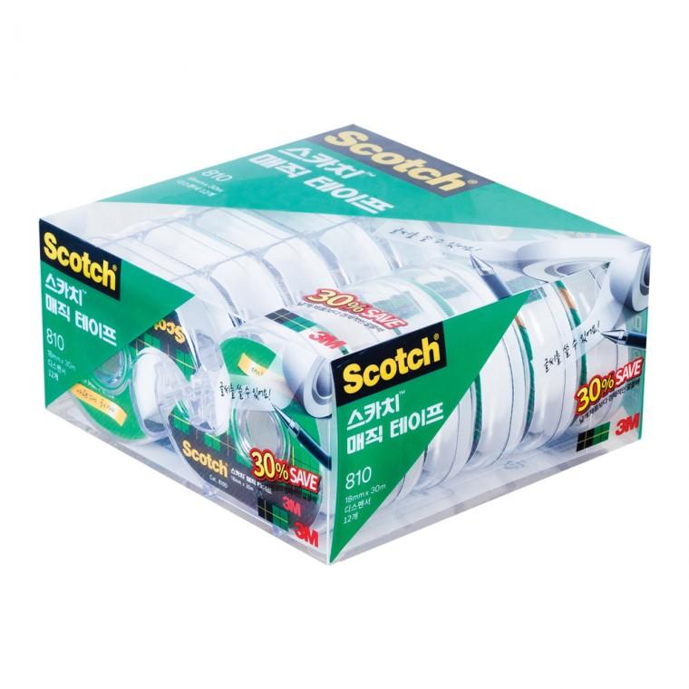 3M 스카치 매직테이프 세이빙팩 810D-12 18mm/30m