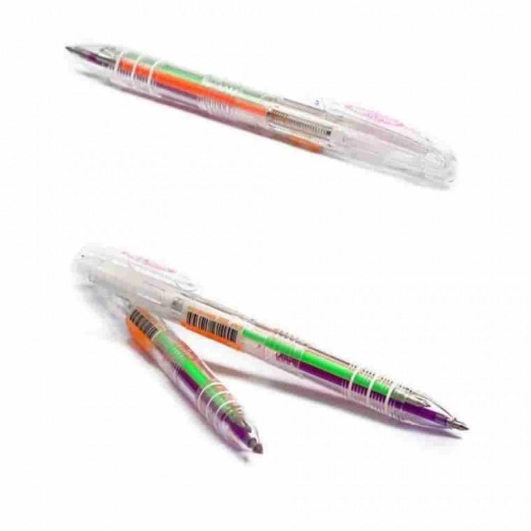 네온 3겔 형광3색볼펜 0.5mm 24본입 잘써지는펜 형광색볼펜 형광펜