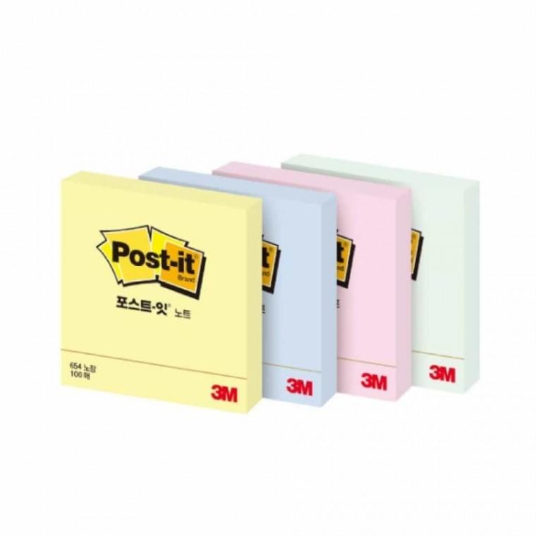 포스트잇 노트 76mmx76mm 100매 4색중 택1 포스터잇 미니메모지 접착식메모지